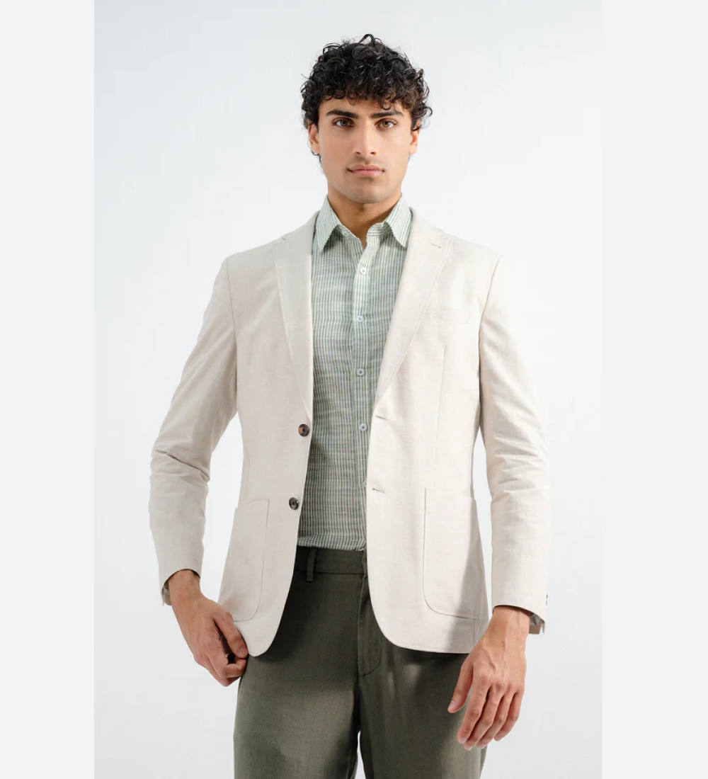 LINEN BLAZER -  BEIGE
