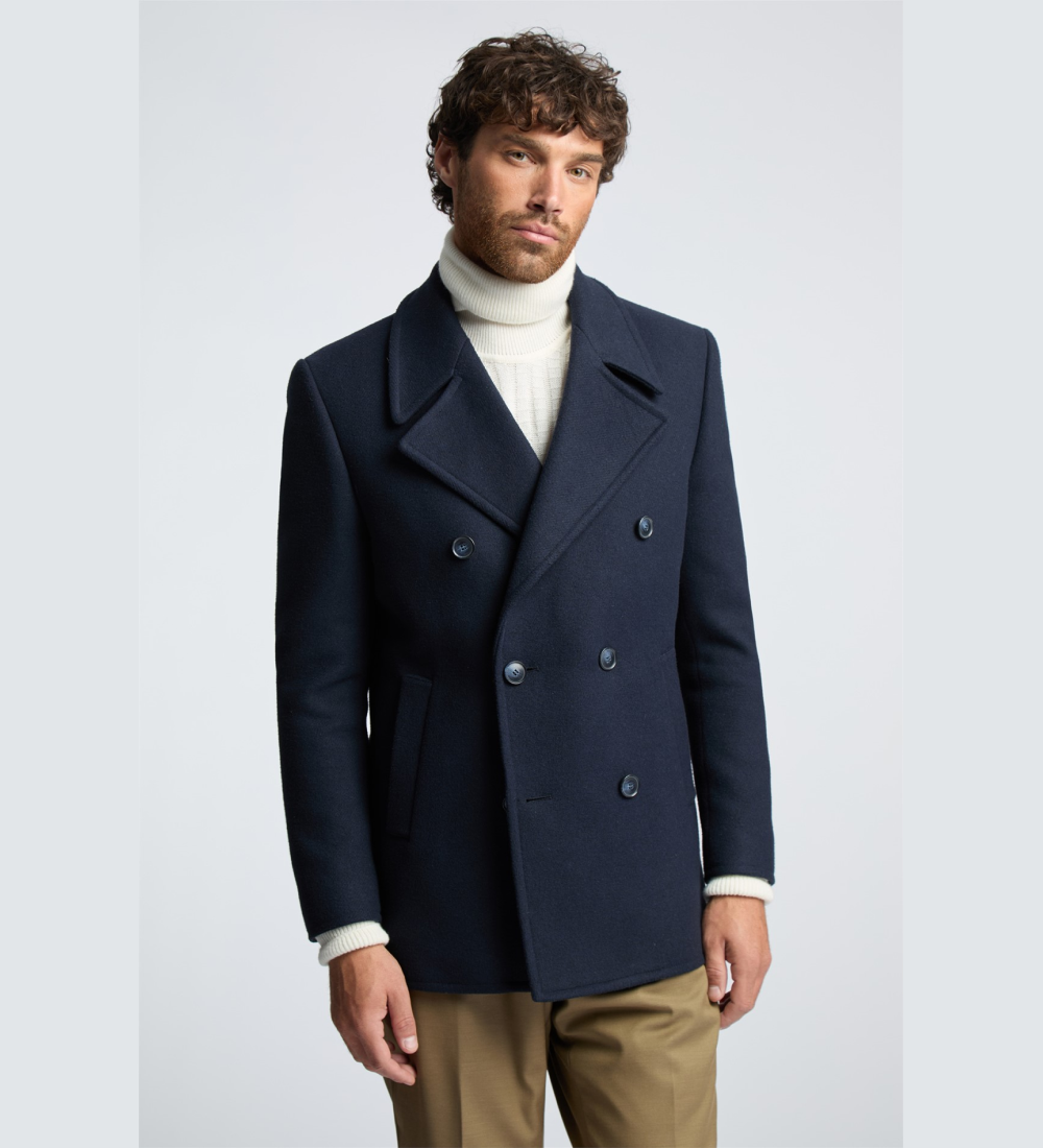 Slim Fit Navy Peacoat