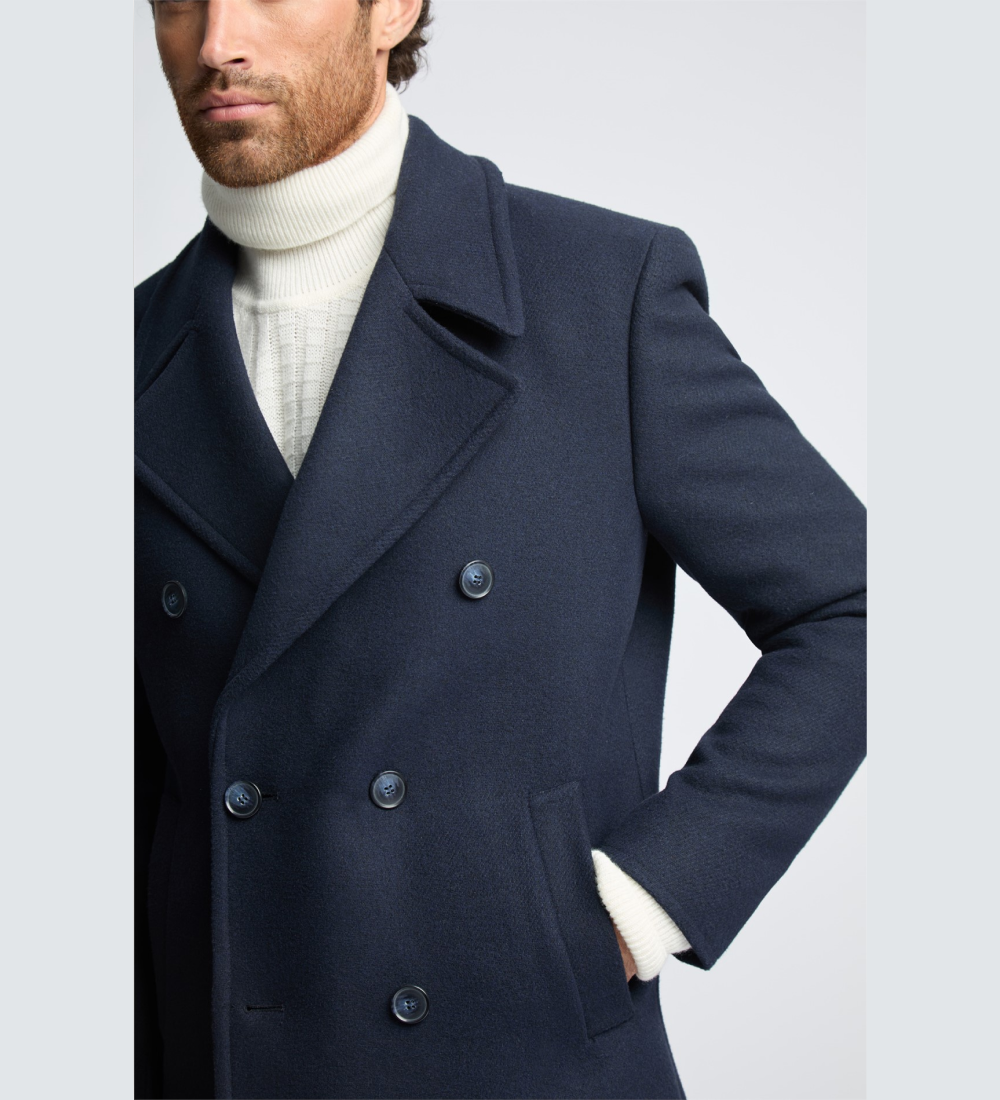 Slim Fit Navy Peacoat
