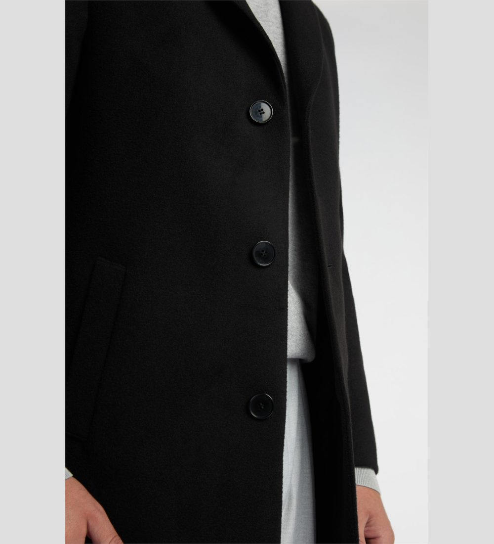 Slim Fit Black Long Coat