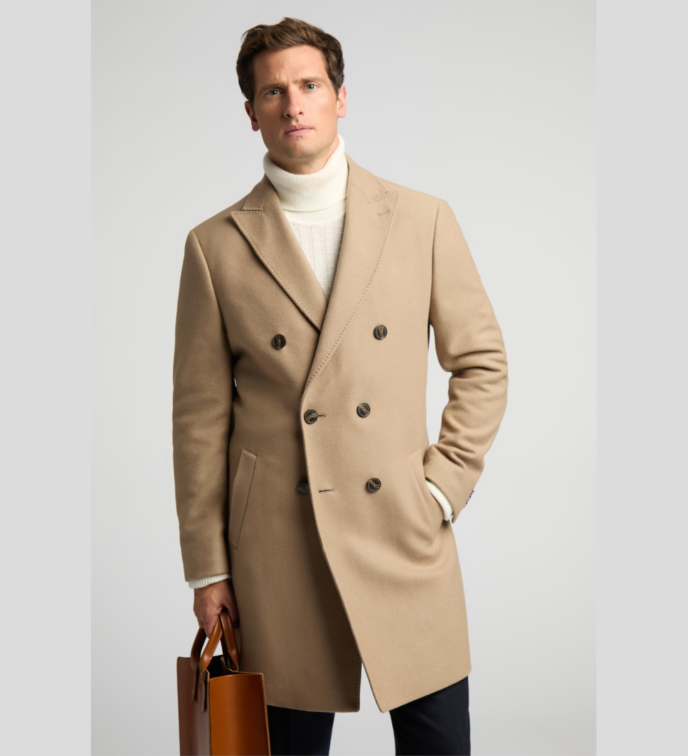 Cashmere Blend Oatmeal Long Coat