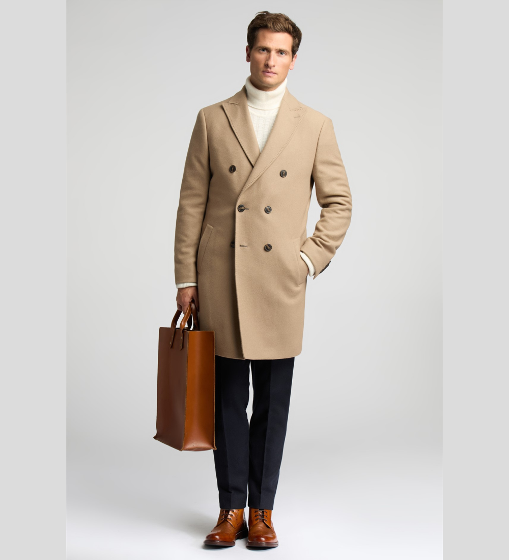 Cashmere Blend Oatmeal Long Coat