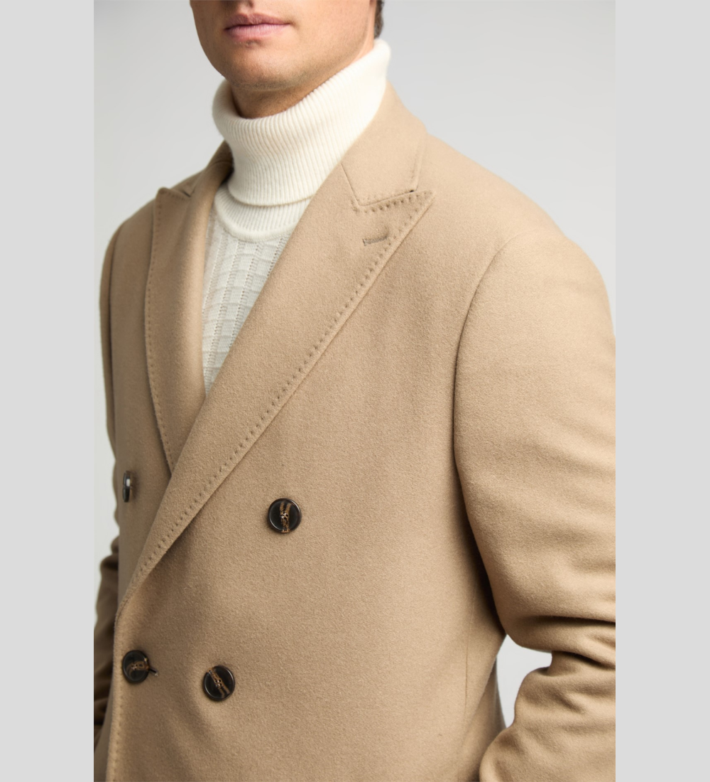 Cashmere Blend Oatmeal Long Coat