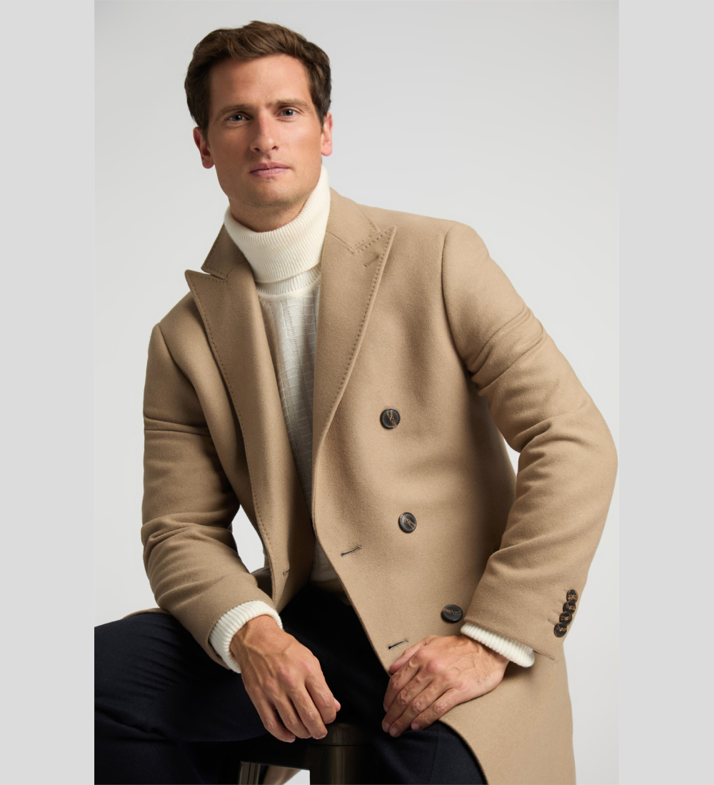 Cashmere Blend Oatmeal Long Coat