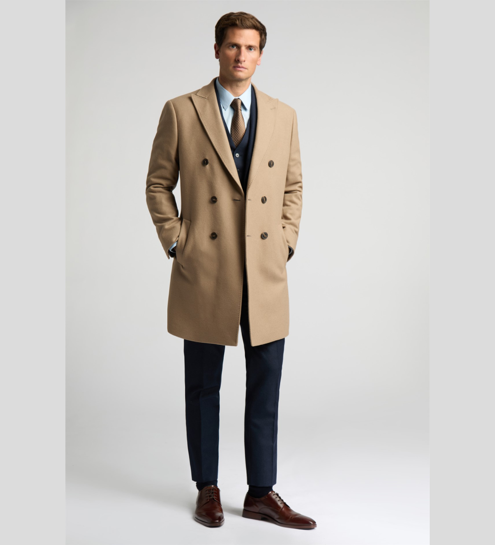 Cashmere Blend Oatmeal Long Coat