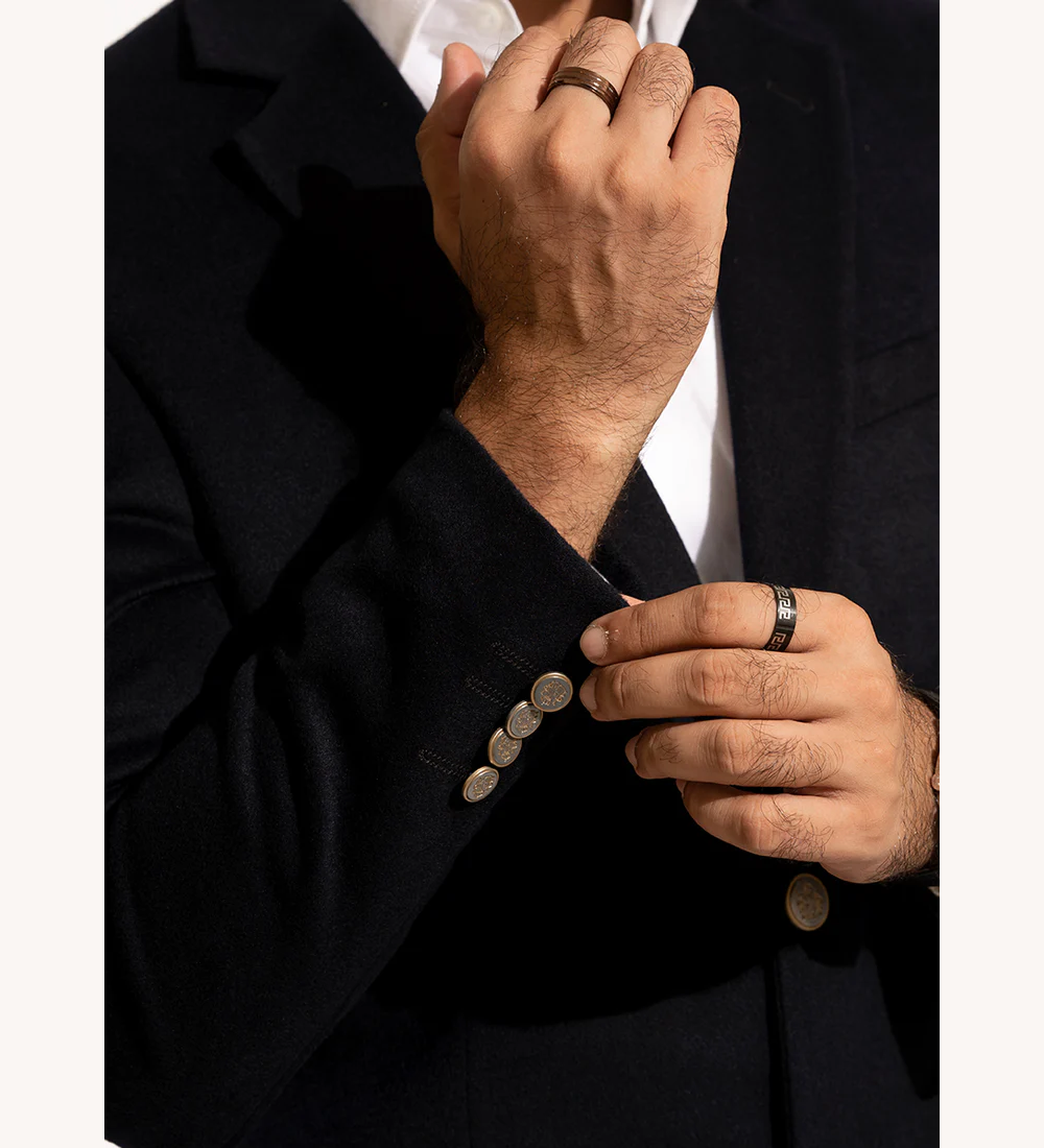 Blue Plain Woolen Fleece Poly Wool Classic Blazer