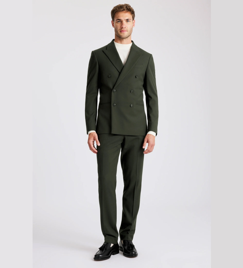 Slim Fit Khaki Flannel Suit