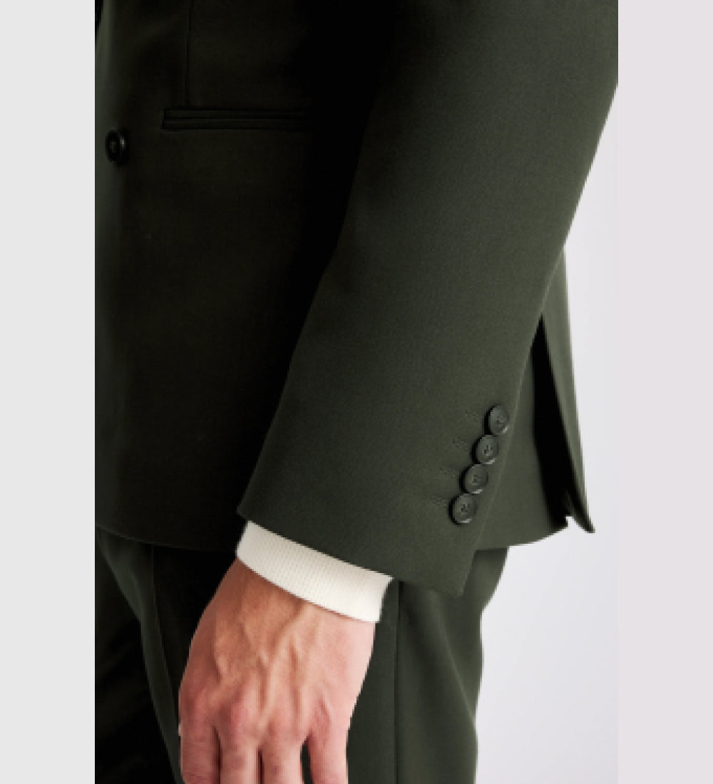 Slim Fit Khaki Flannel Suit