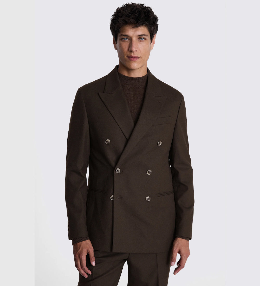 Relaxed Fit Chestnut Flannel Suit