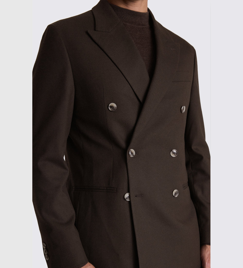 Relaxed Fit Chestnut Flannel Suit