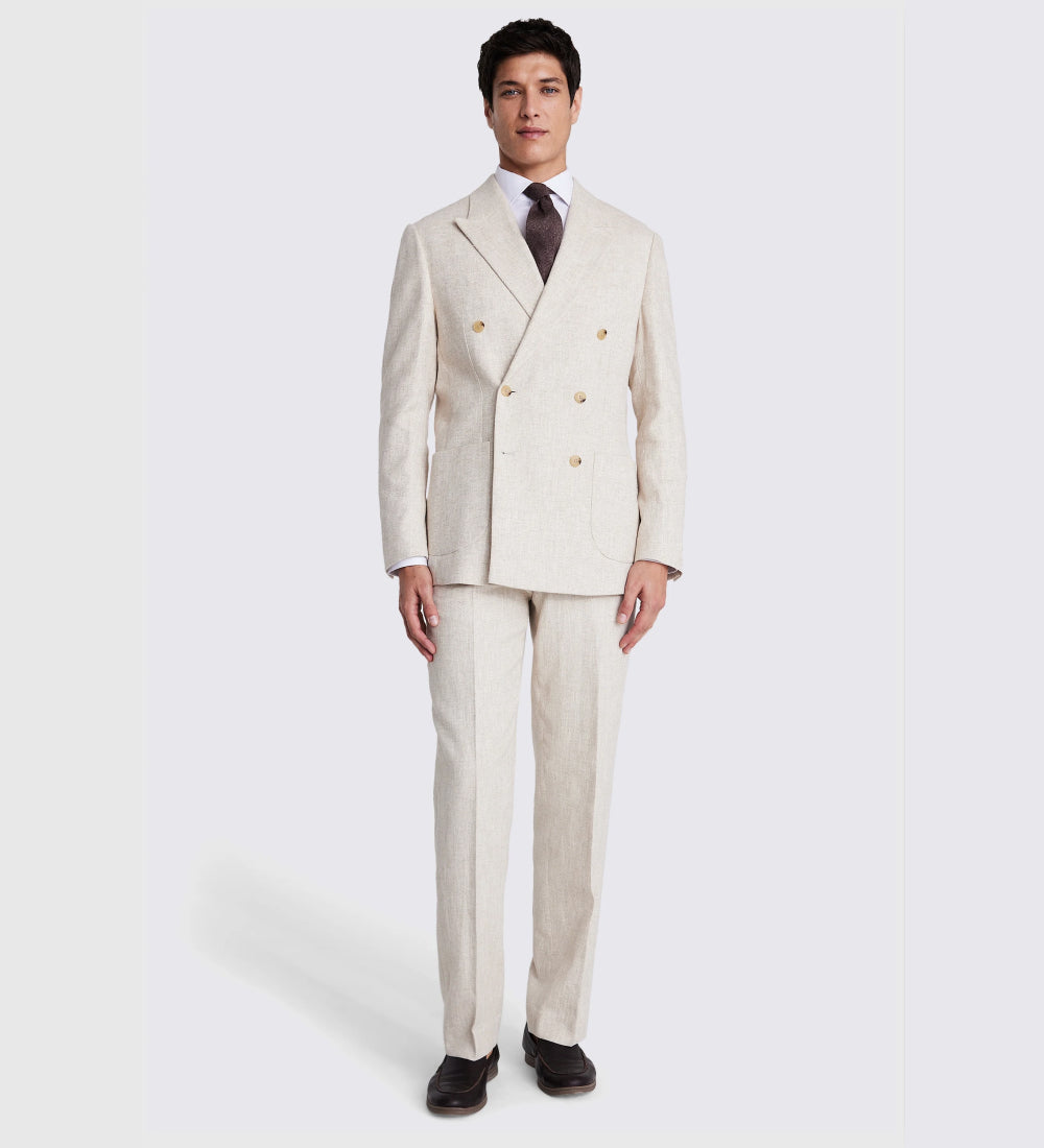 Relaxed Fit Ecru Herringbone Jacket