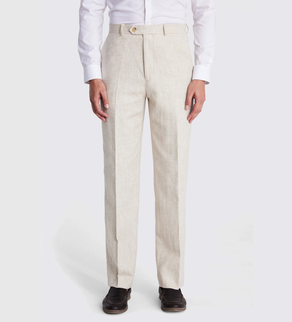 Relaxed Fit Ecru Herringbone Jacket