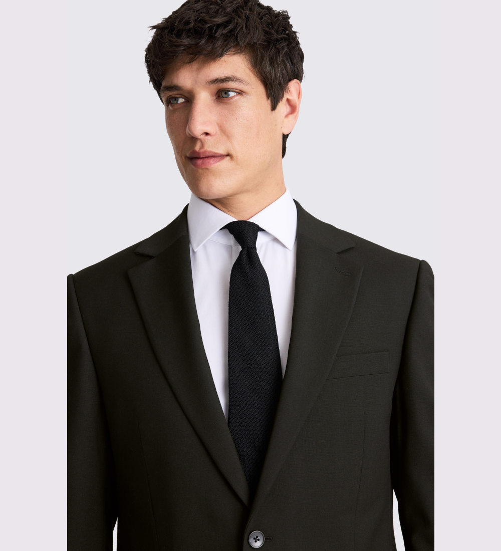 Regular Fit Black Stretch Suit