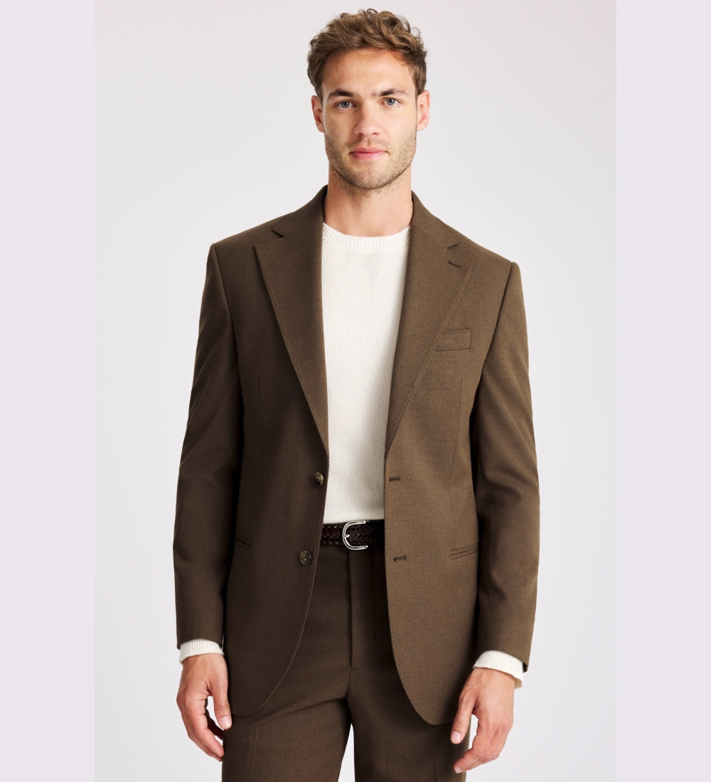 Relaxed Fit Chestnut Flannel Suit