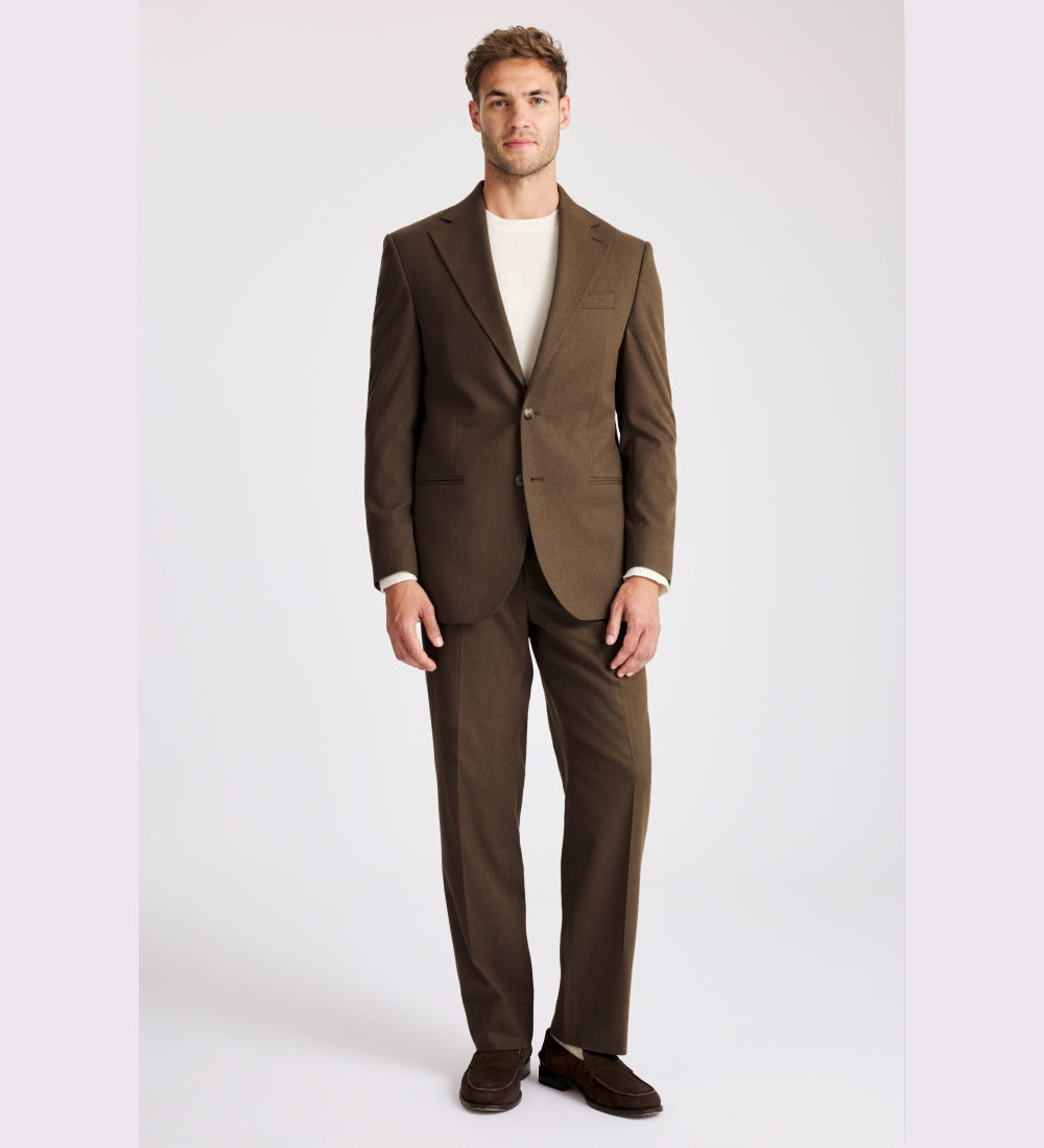 Relaxed Fit Chestnut Flannel Suit