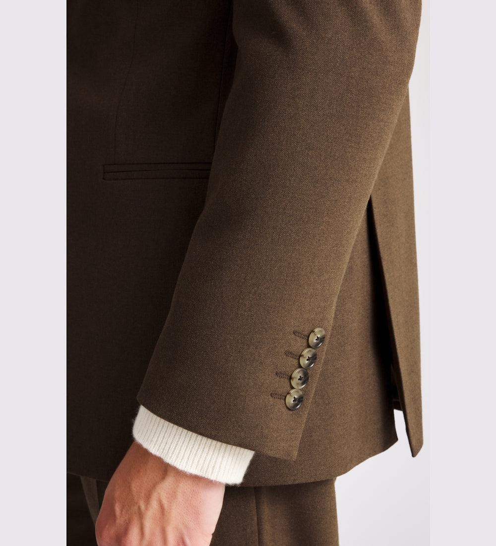 Relaxed Fit Chestnut Flannel Suit