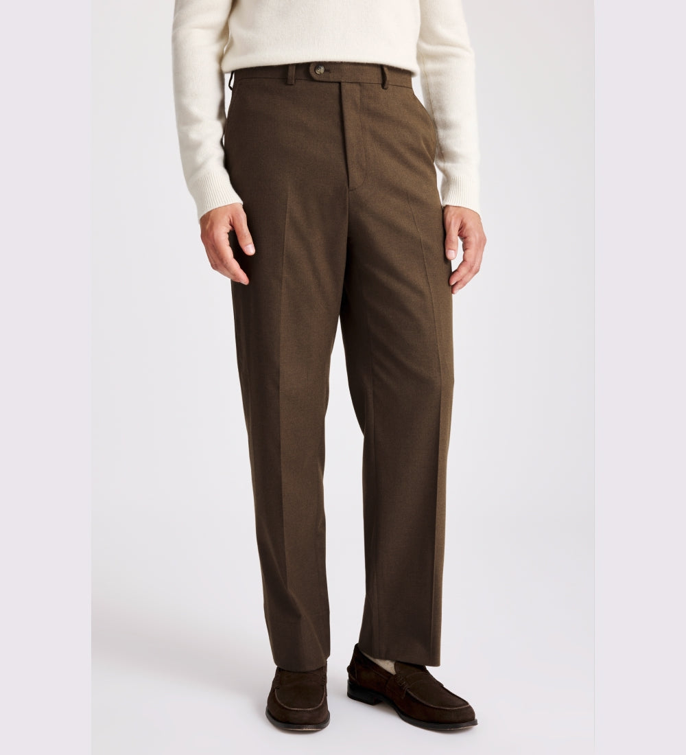 Relaxed Fit Chestnut Flannel Suit