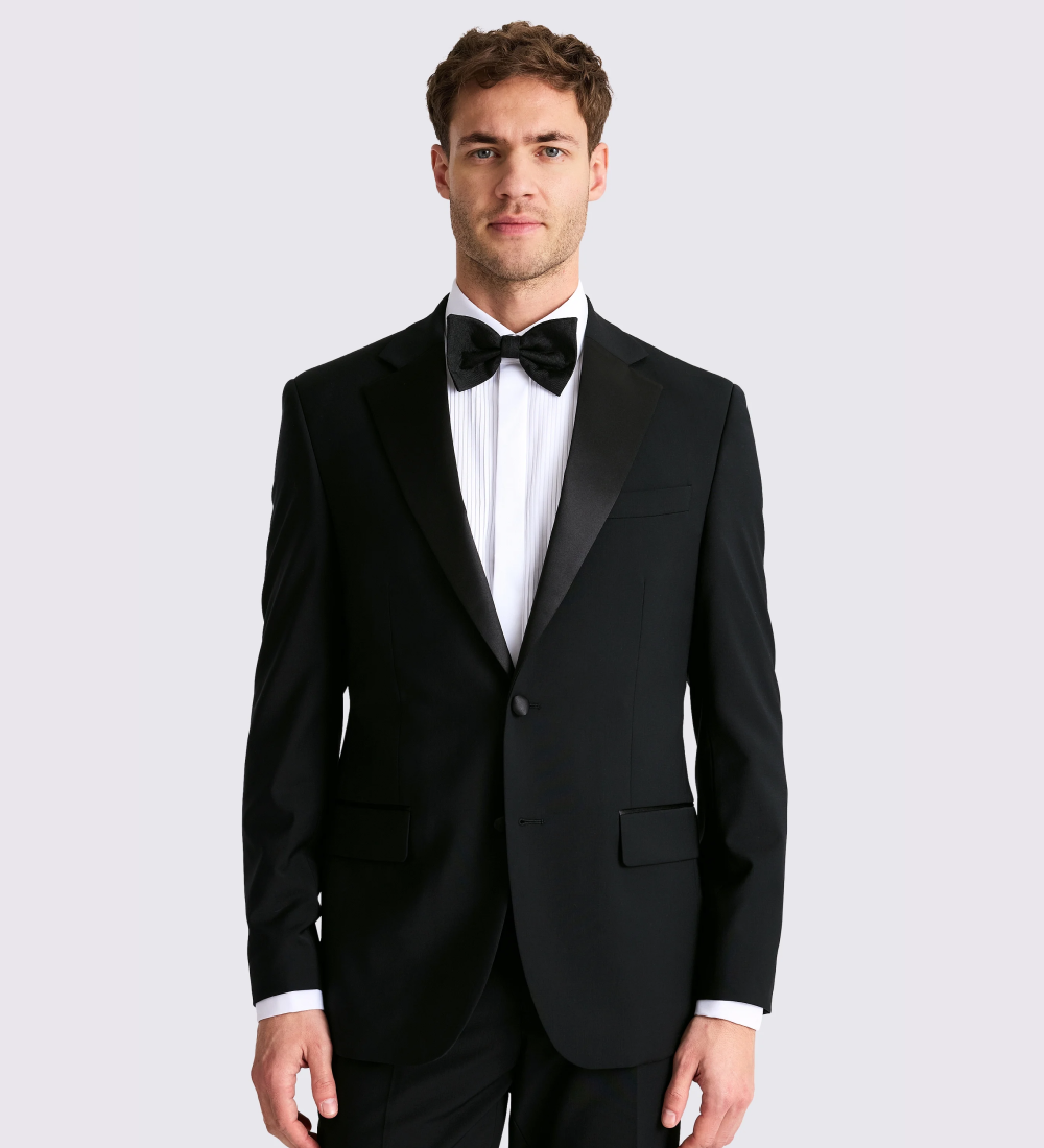 Tailored Fit Black Notch Lapel Tuxedo