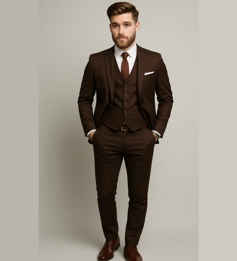 DARK BROWN SUIT 3-PIECE