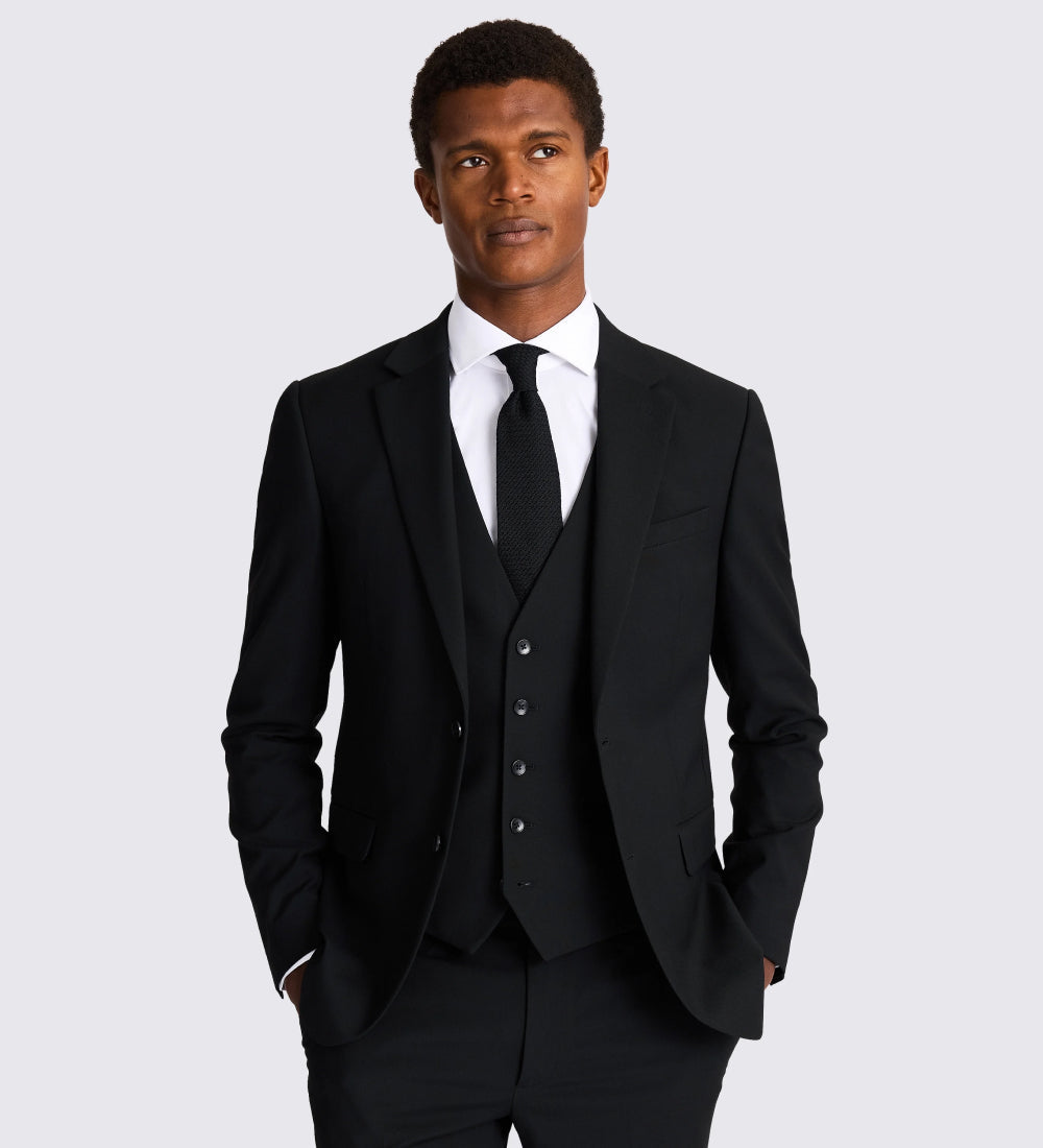 Slim Fit Black Stretch Suit