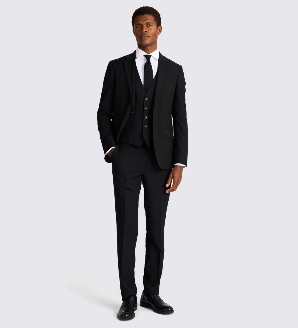 Slim Fit Black Stretch Suit