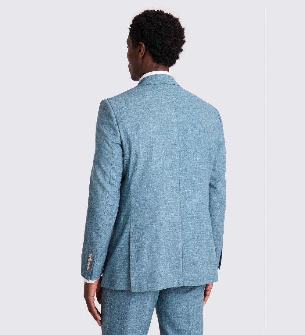 Tailored Fit Teal Slub Suit