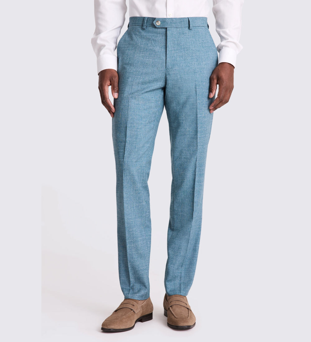 Tailored Fit Teal Slub Suit