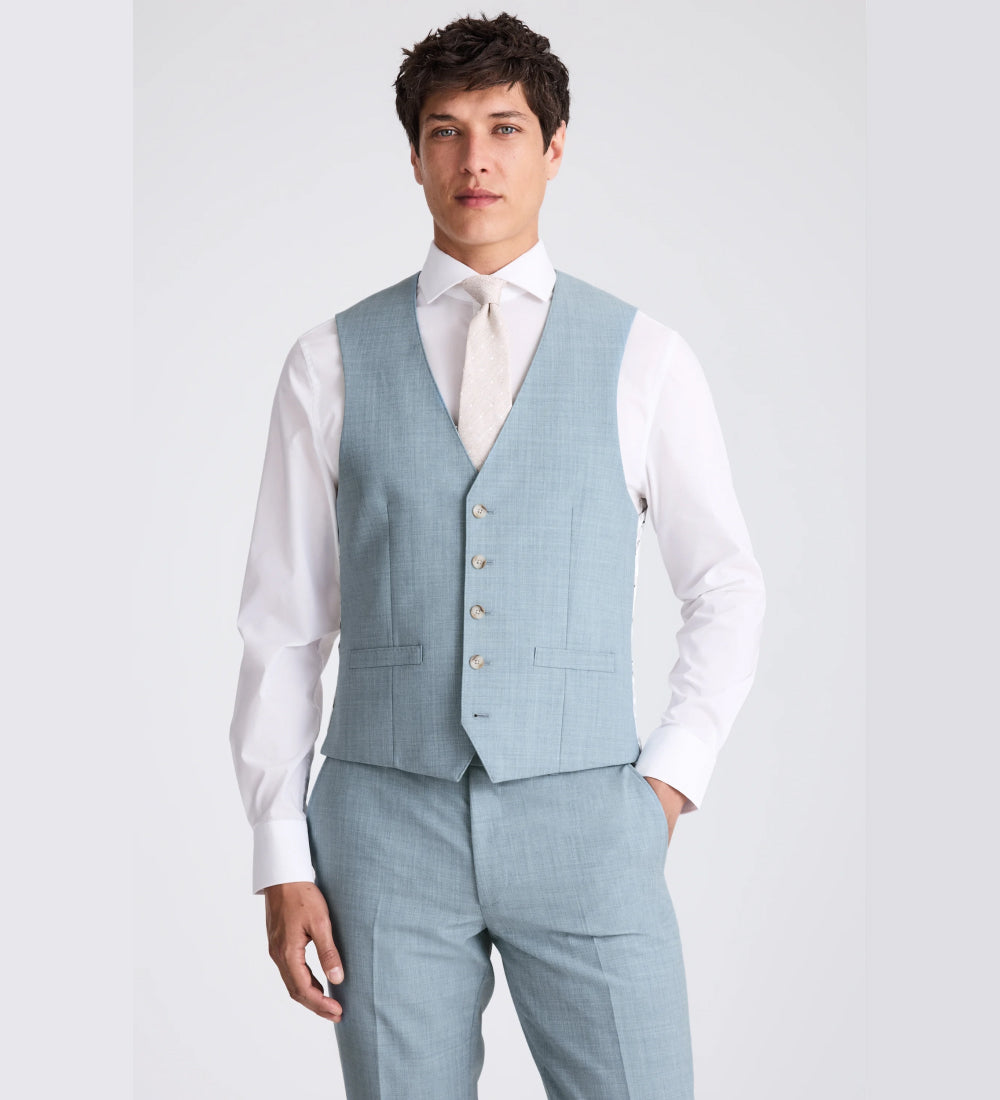 Slim Fit Teal Marl Suit