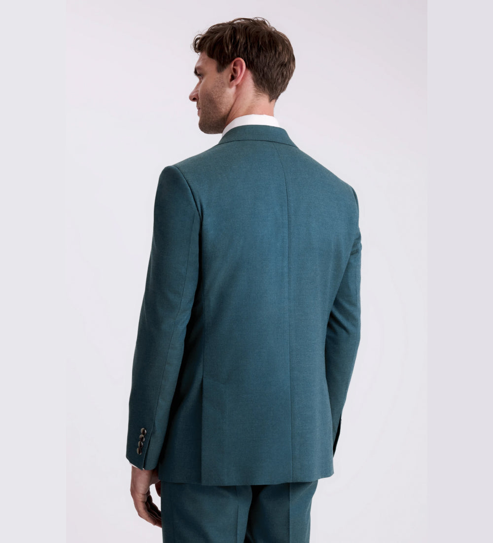 Tailored Fit Teal Flannel Suit