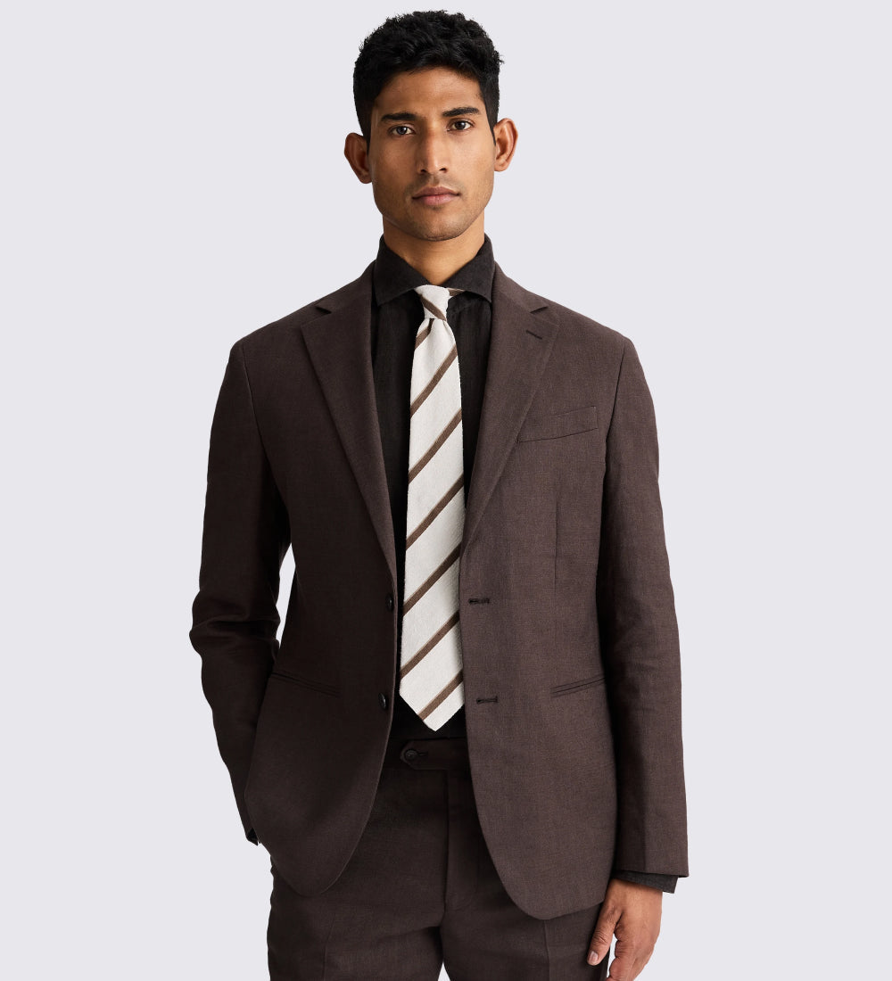 Regular Fit Brown 3PC Suit