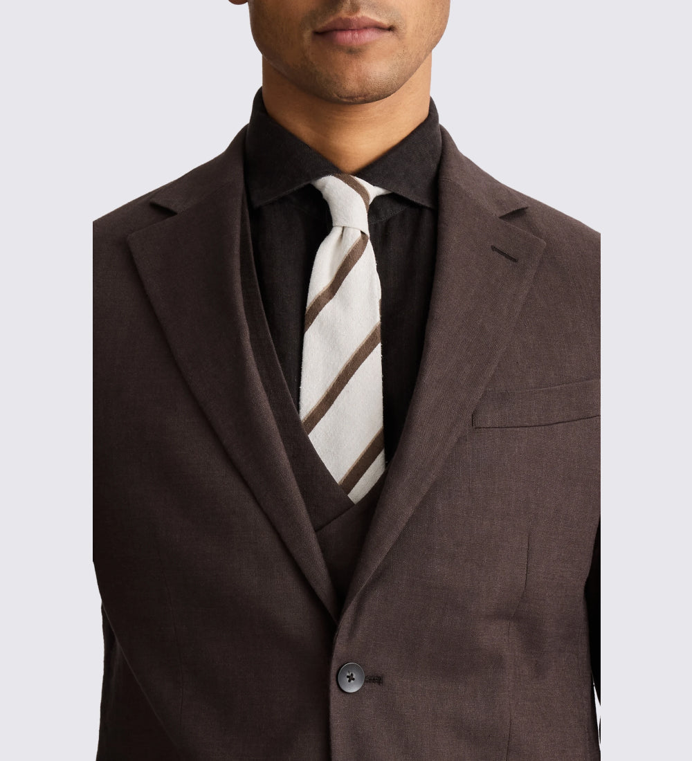 Regular Fit Brown 3PC Suit