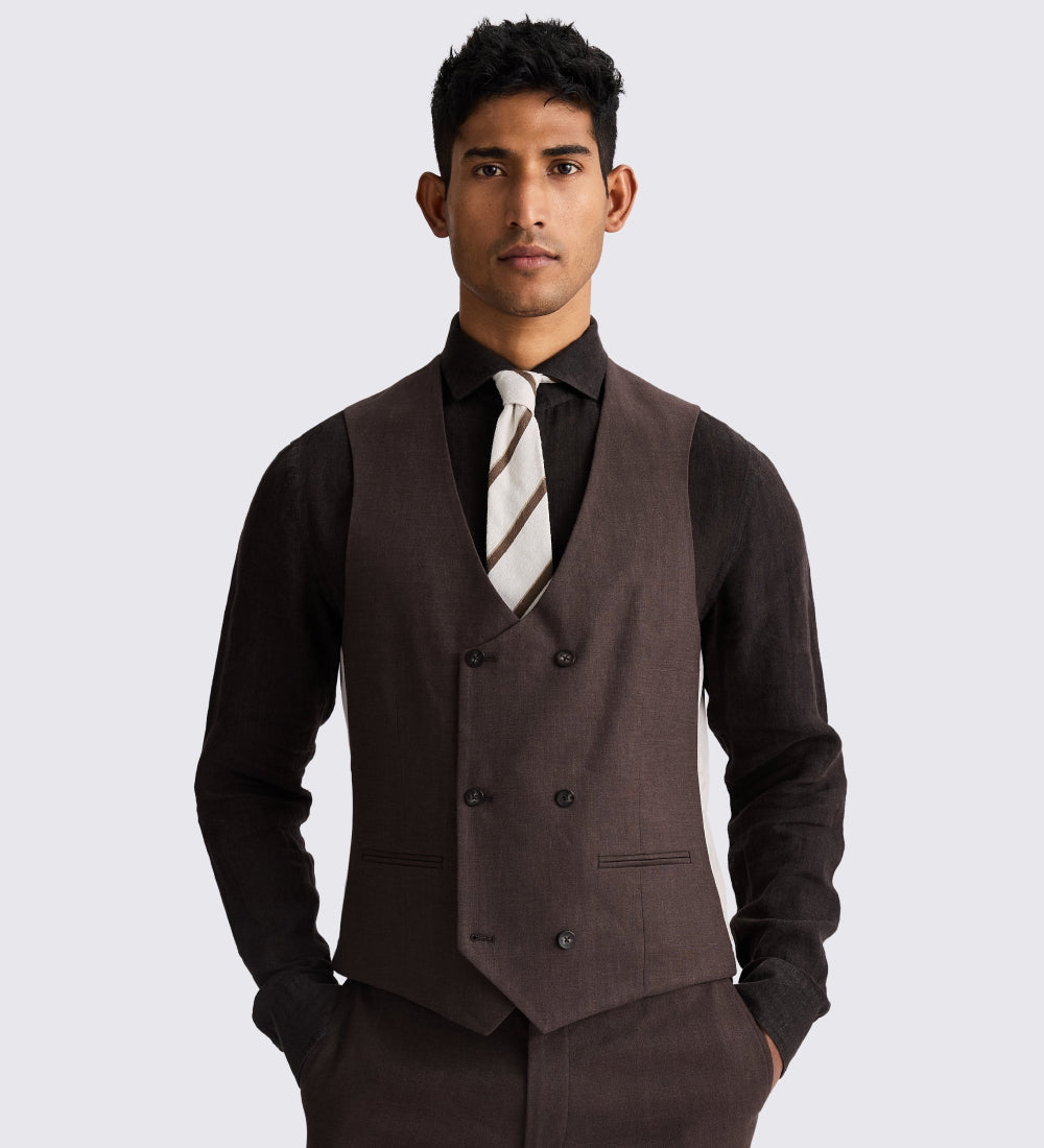 Regular Fit Brown 3PC Suit