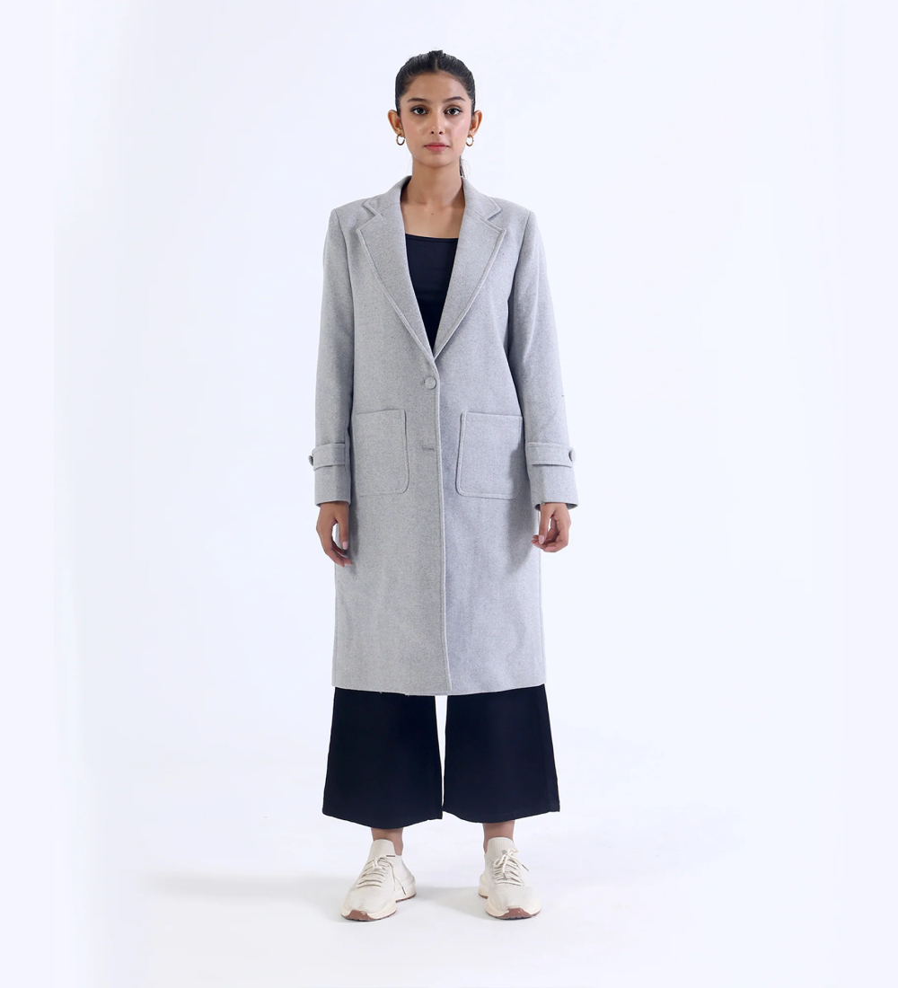 Women Gray Long Coat