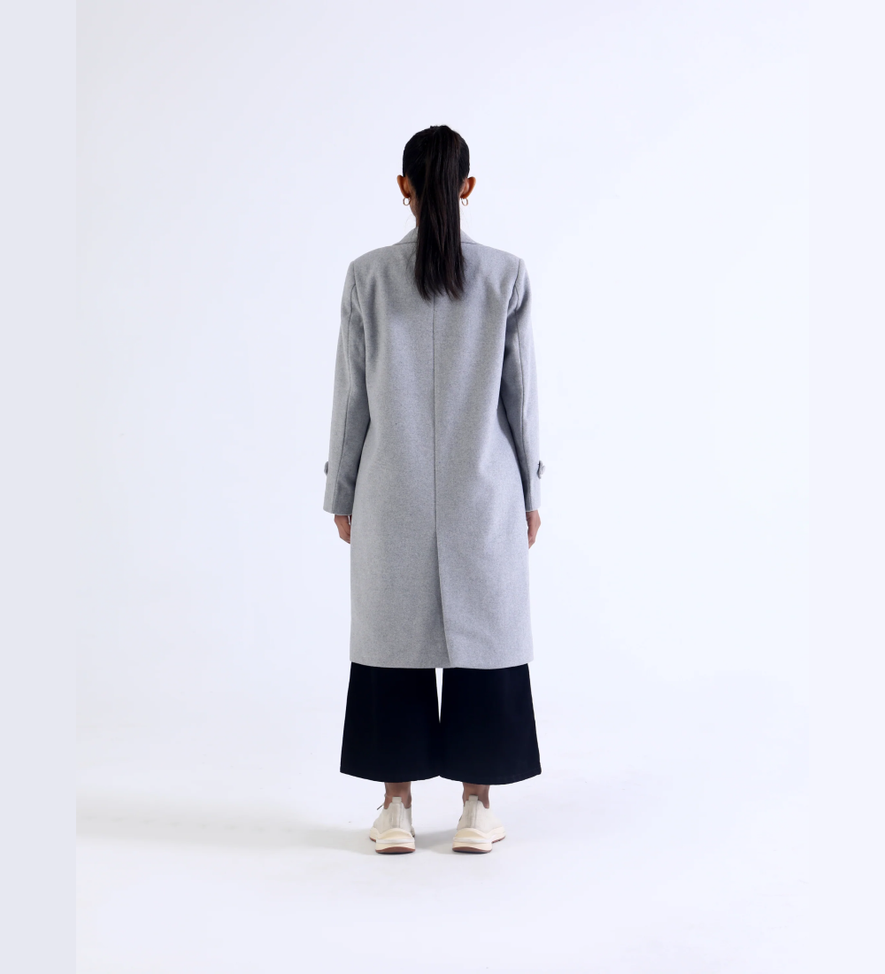 Women Gray Long Coat