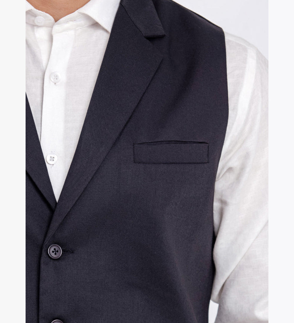 Men's Black Waist Coat