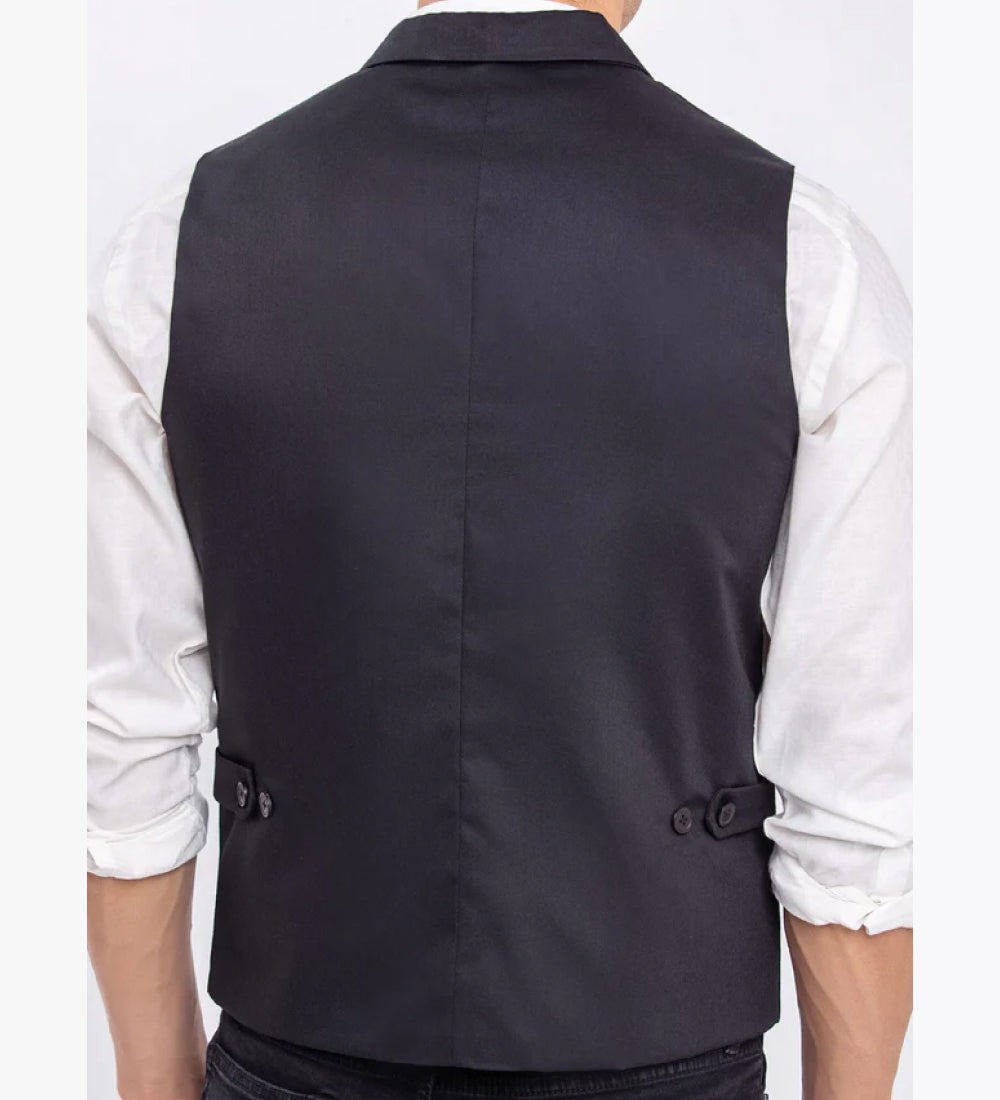 Men's Black Waist Coat