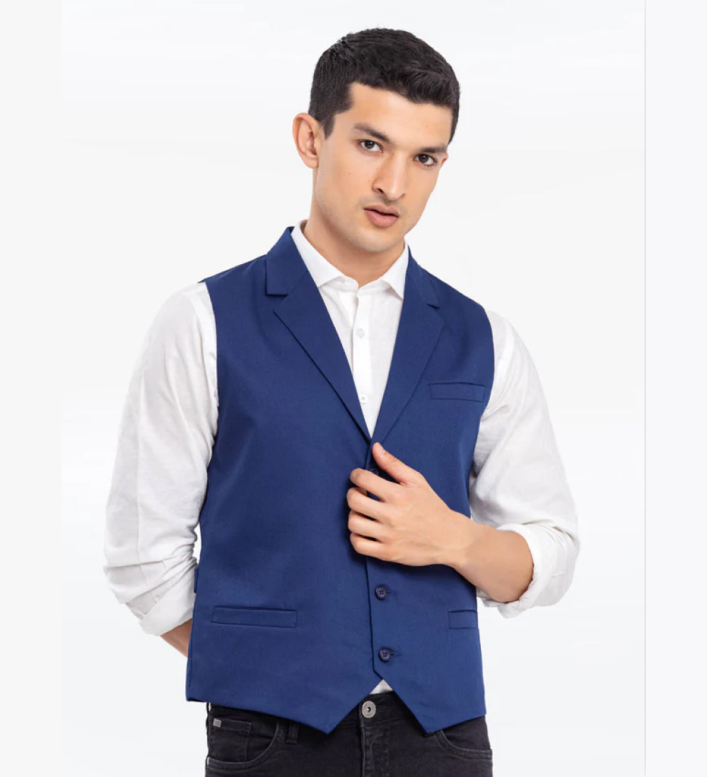 Men's Navy Blue Waist Coat