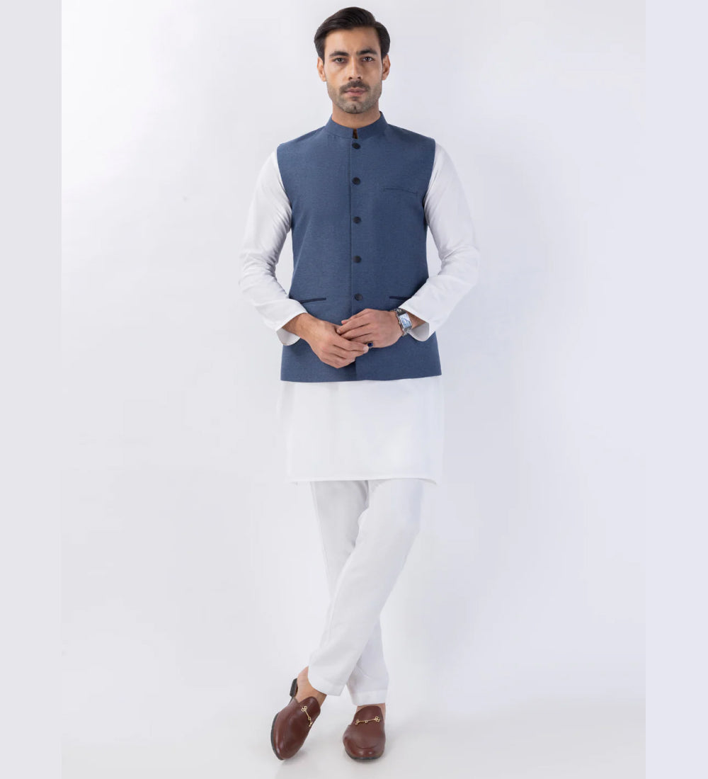 Blue Blended Waistcoat