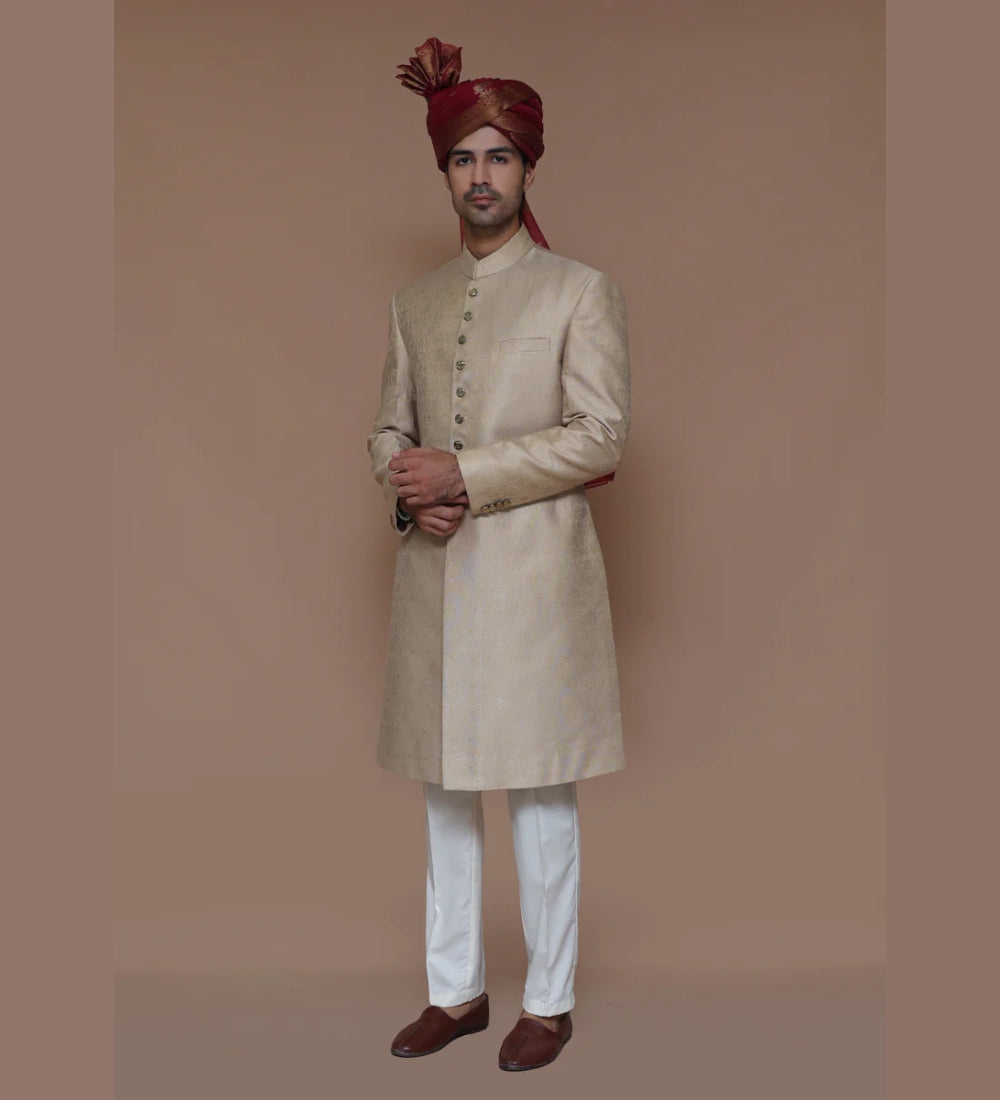 Zari Jamawar Sesame Sherwani