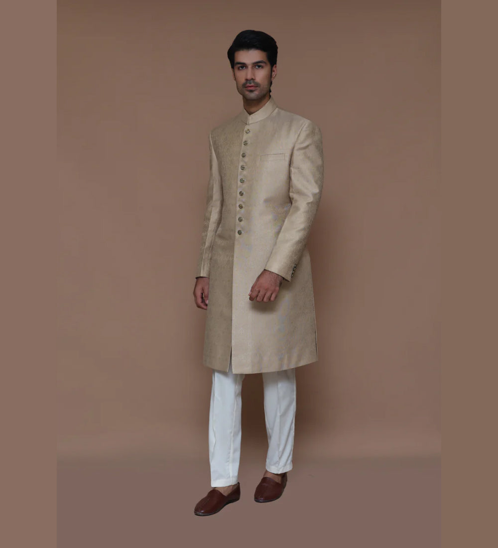 Zari Jamawar Sesame Sherwani