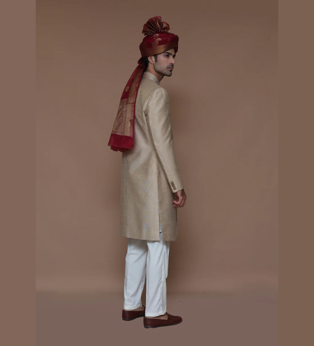 Zari Jamawar Sesame Sherwani