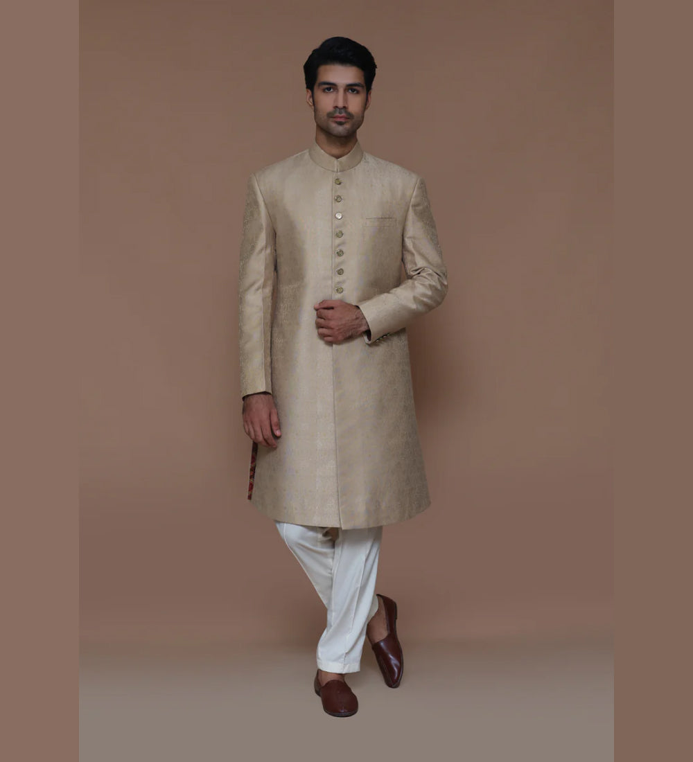 Zari Jamawar Sesame Sherwani