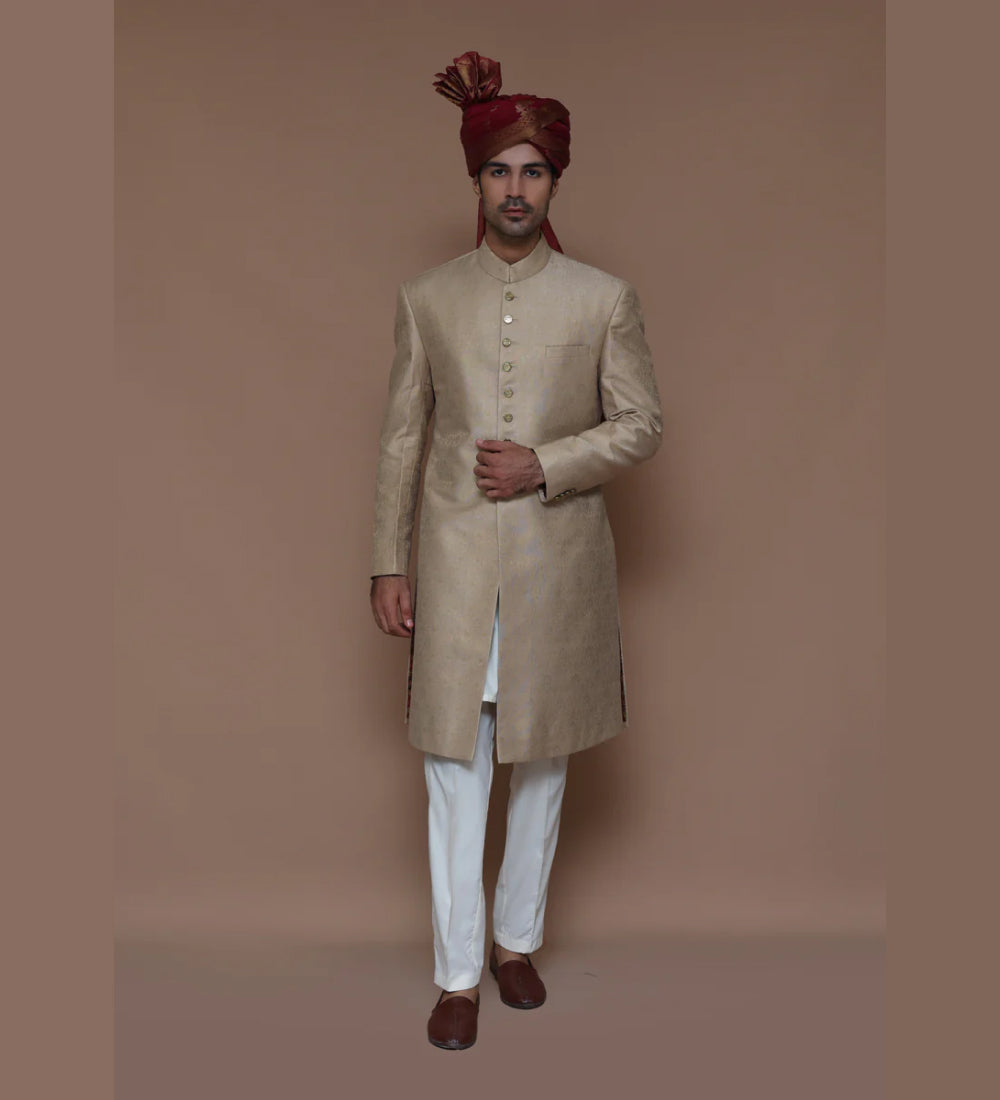 Zari Jamawar Sesame Sherwani