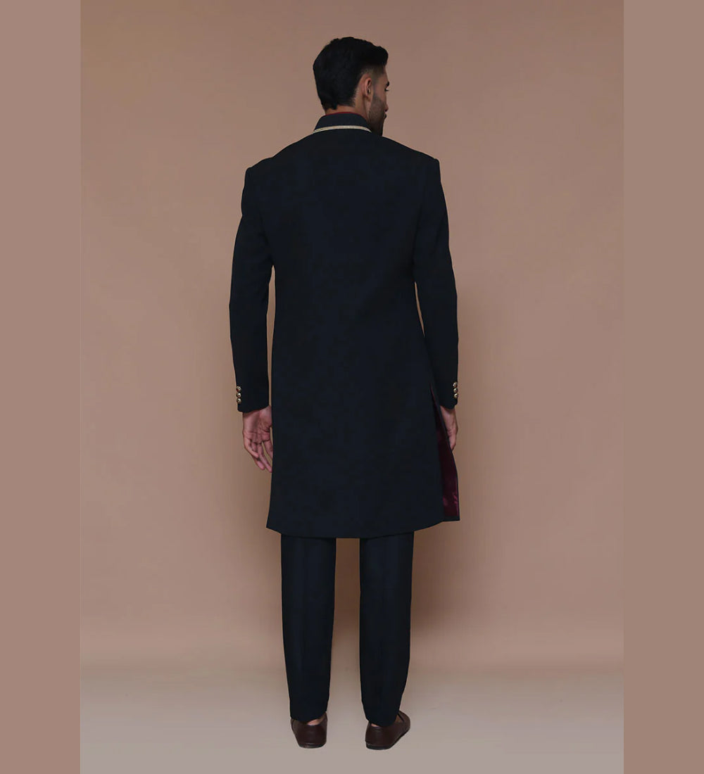 Premium Georgette Black Couture Sherwani