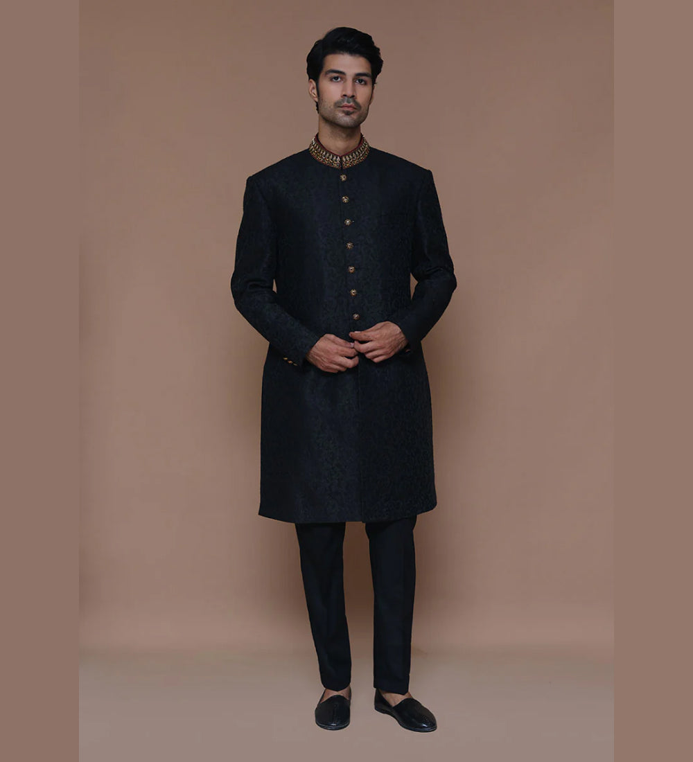 Zari Jamawar Tap Shoe Sherwani