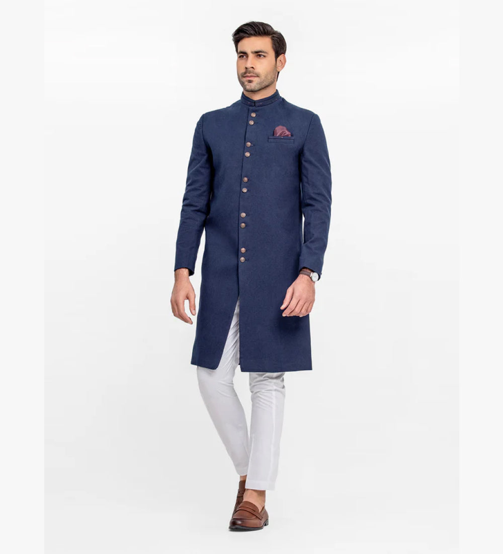 Men's Dark Navy Sherwani