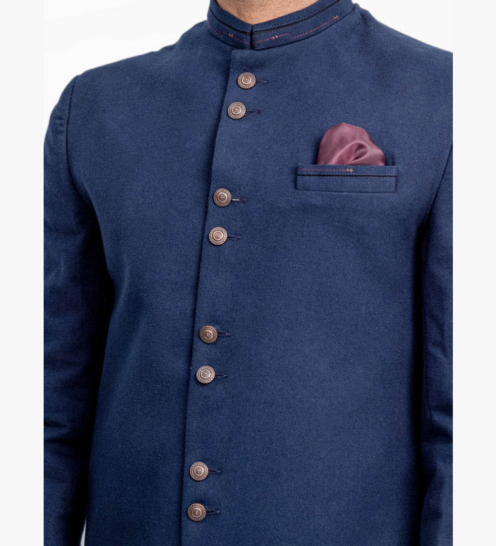 Men's Dark Navy Sherwani