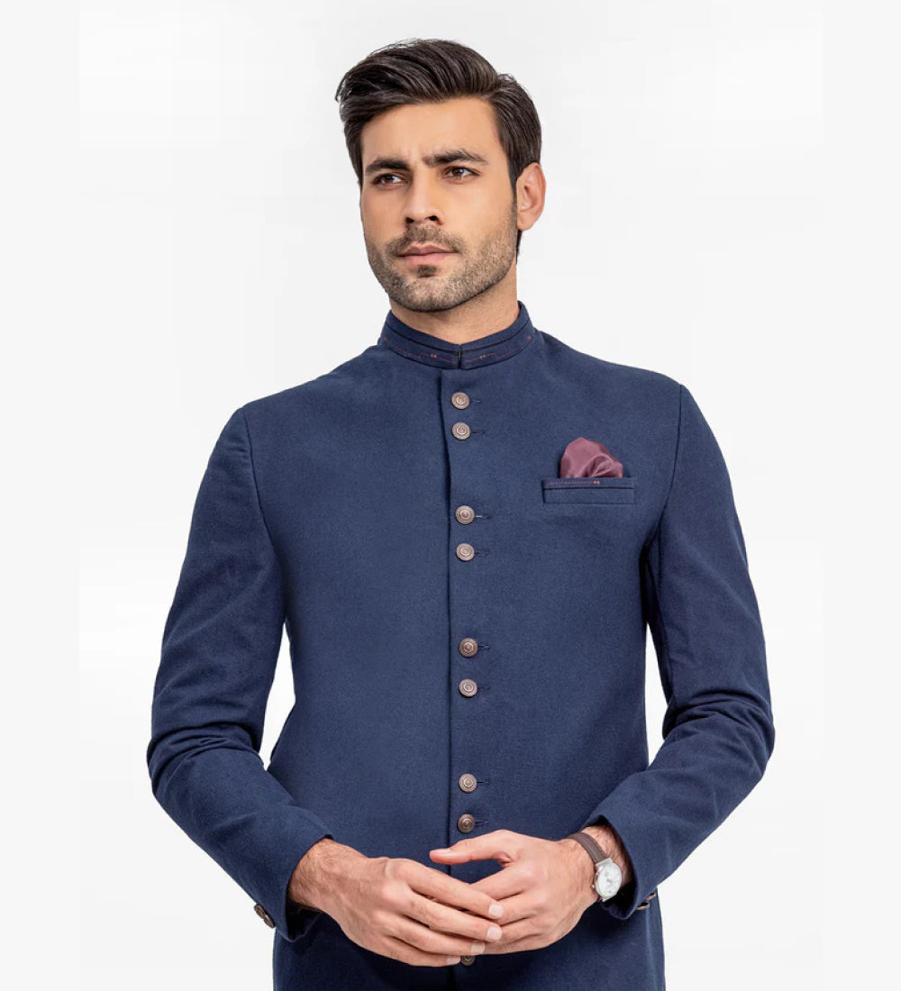 Men's Dark Navy Sherwani