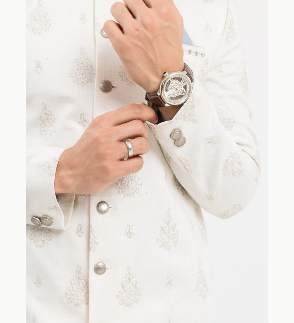 Men's Off White Sherwani
