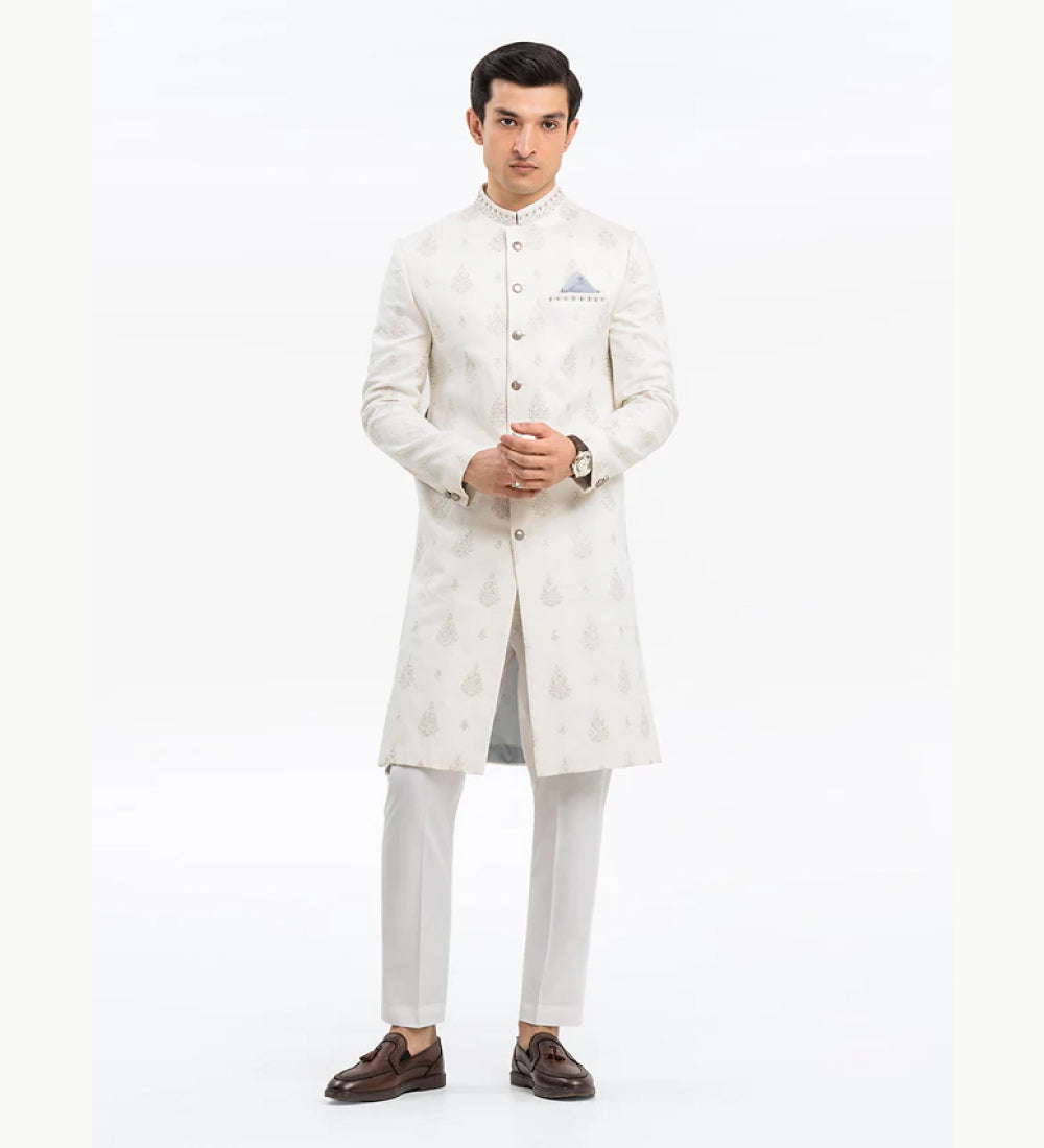 Men's Off White Sherwani